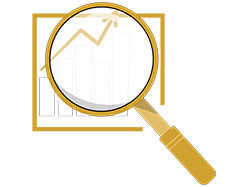 SEO icon of a chart showing traffic growth fir Web Design